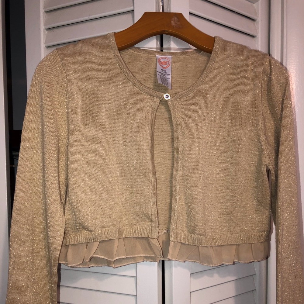 Gold little girl cardigan